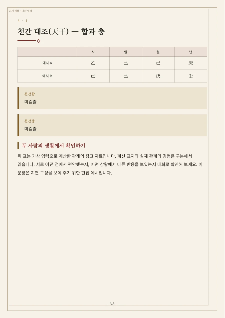 천간 대조 — 실제 PDF에서 출력한 공개용 샘플